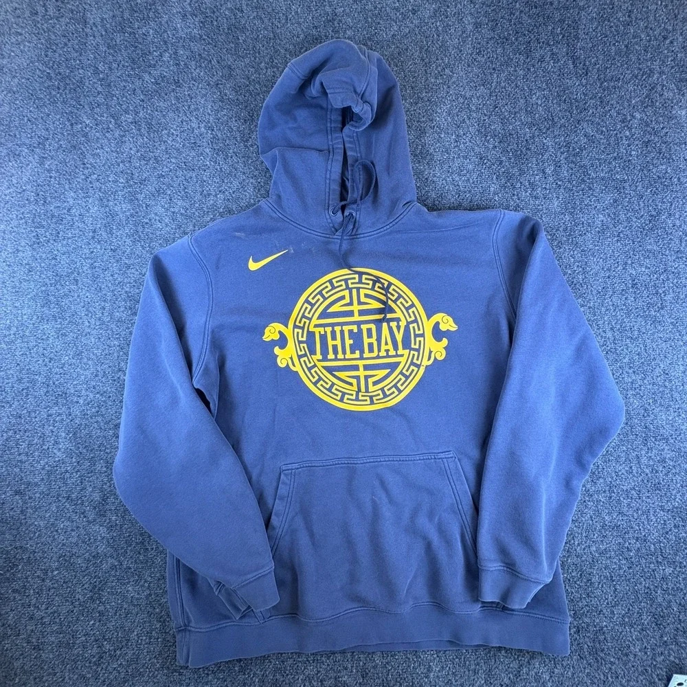 Nike NBA Golden‎ State Warriors Basketball Hoodie Mens 2XL Blue The Bay Graphic